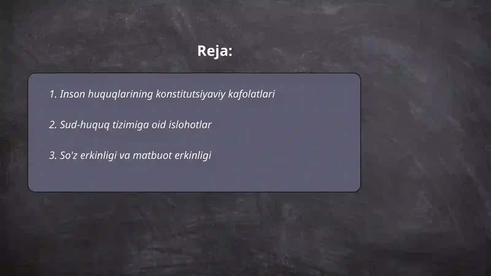 Inson huquqlarining konstitutsiyaviy kafolatlari O‘zbekiston Respublikasi Konstitutsiyasida 2