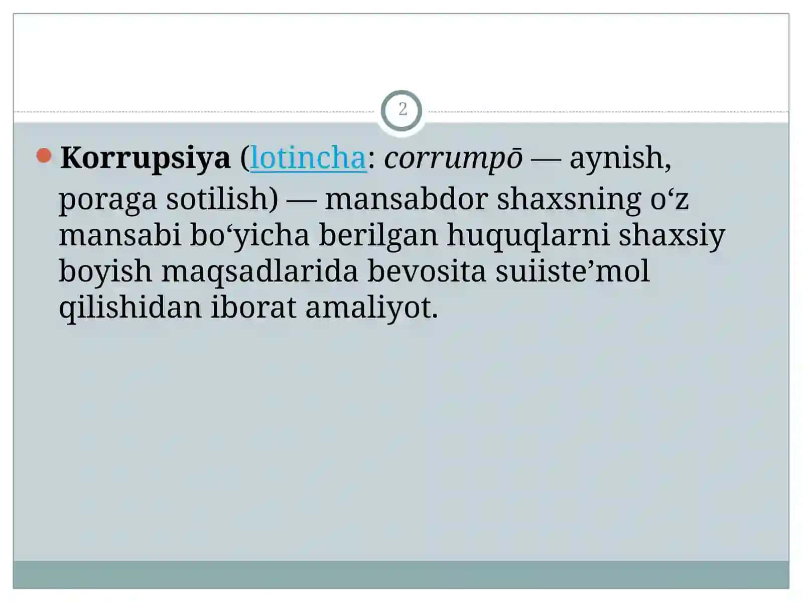 Korrupsiya va unga qarshi kurash mexanizmlari 2