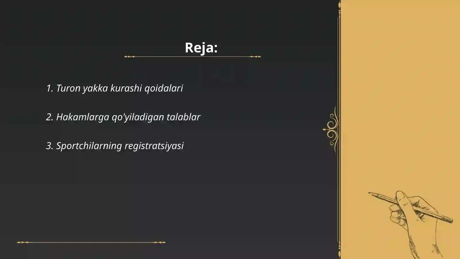 Turon yakka kurashi qoidalari 2
