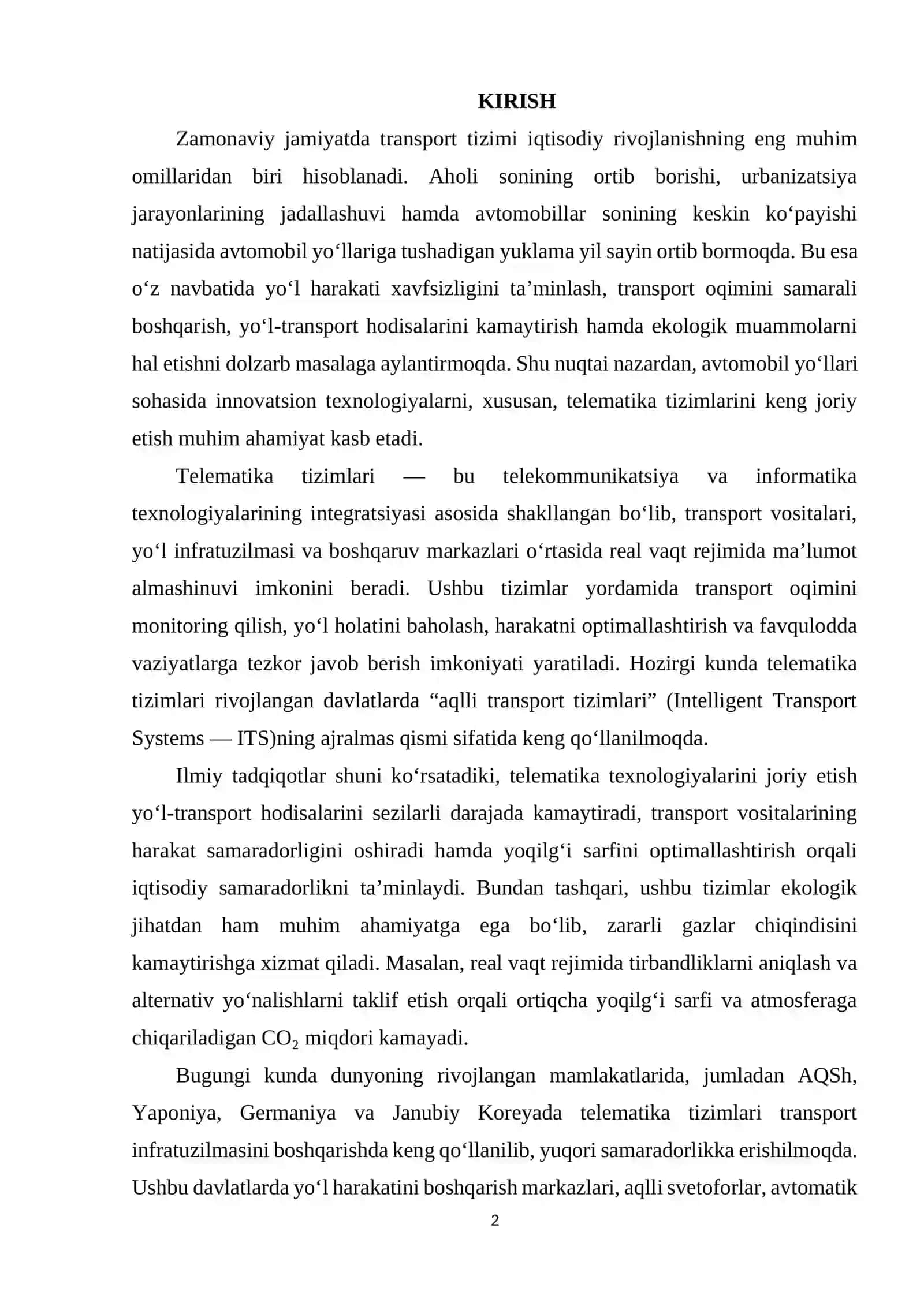 Telematika tizimlarini qo'lashning afzalliklari 2