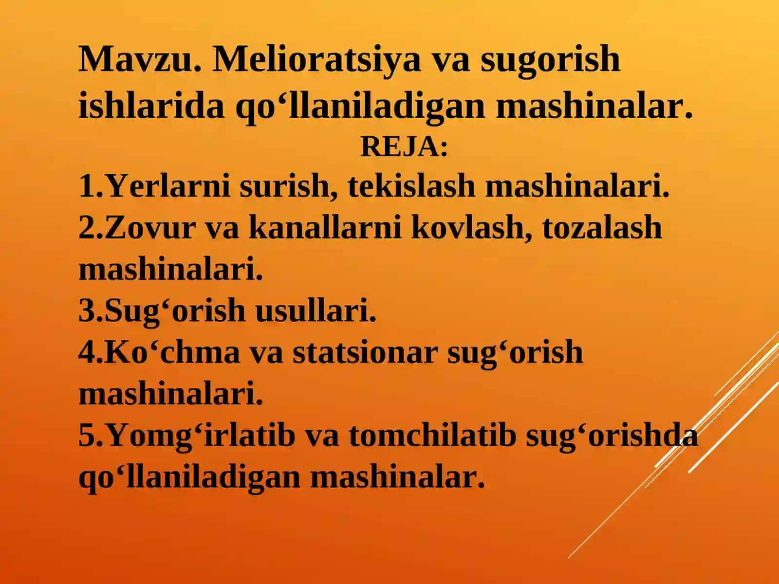 Qishloq xo’jaligini mexanizatlsash fani 2
