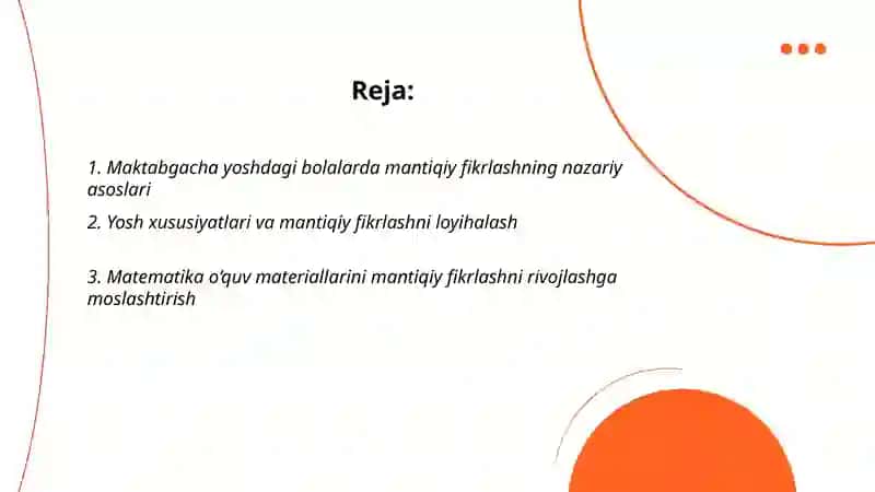Maktabgacha yoshdagi bolalarni matematik rivojlantirish jarayonida mantiqiy fikrlashni loyihalash 2