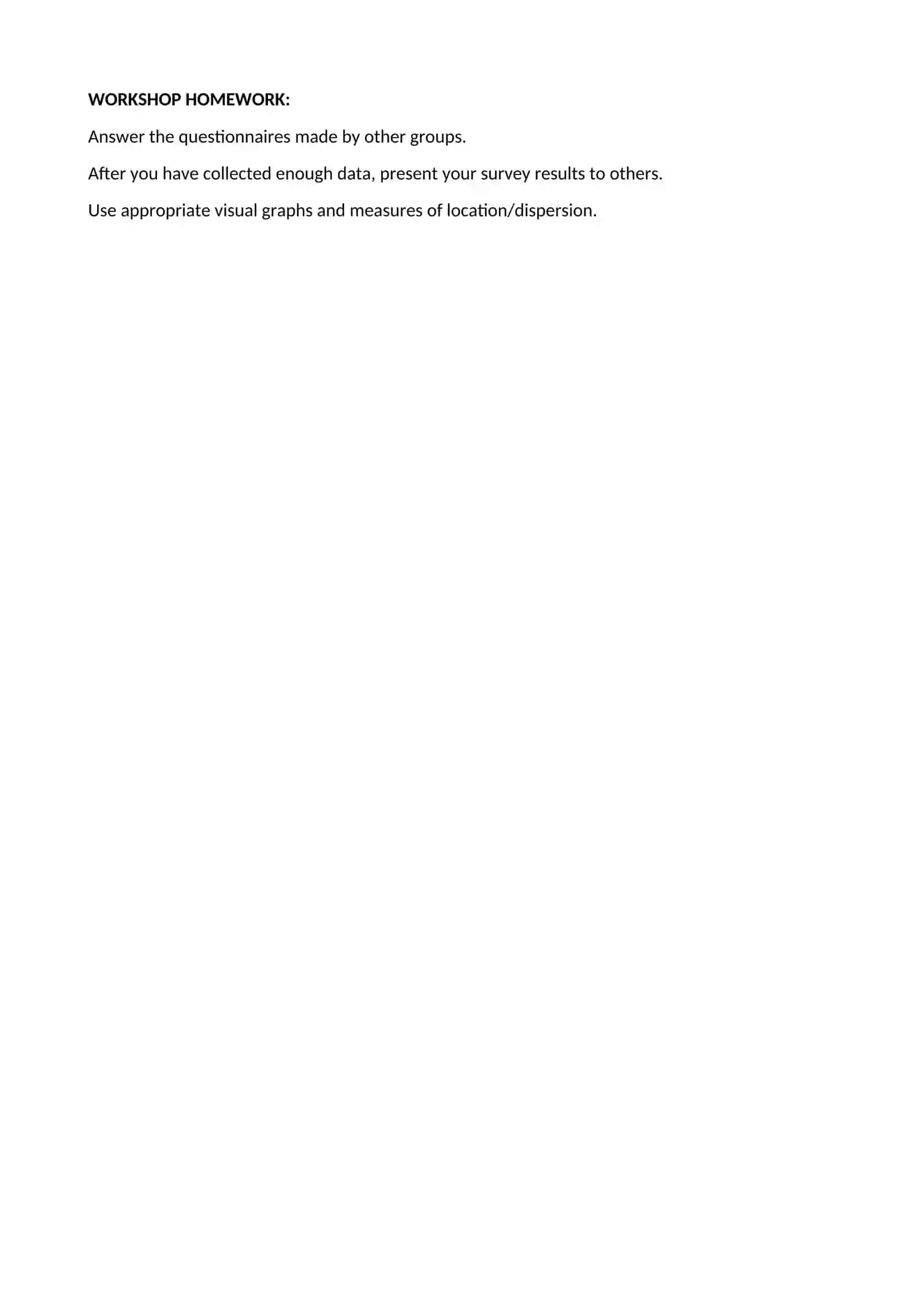 Workshop 5 – Collecting Data 2
