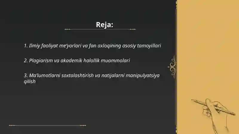 Ilmiy faoliyat meʼyorlari va fan axloqi 2