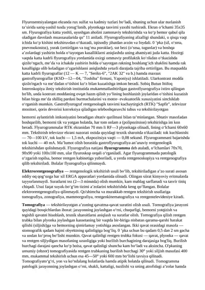 Rentgen tekshirish usullari 2