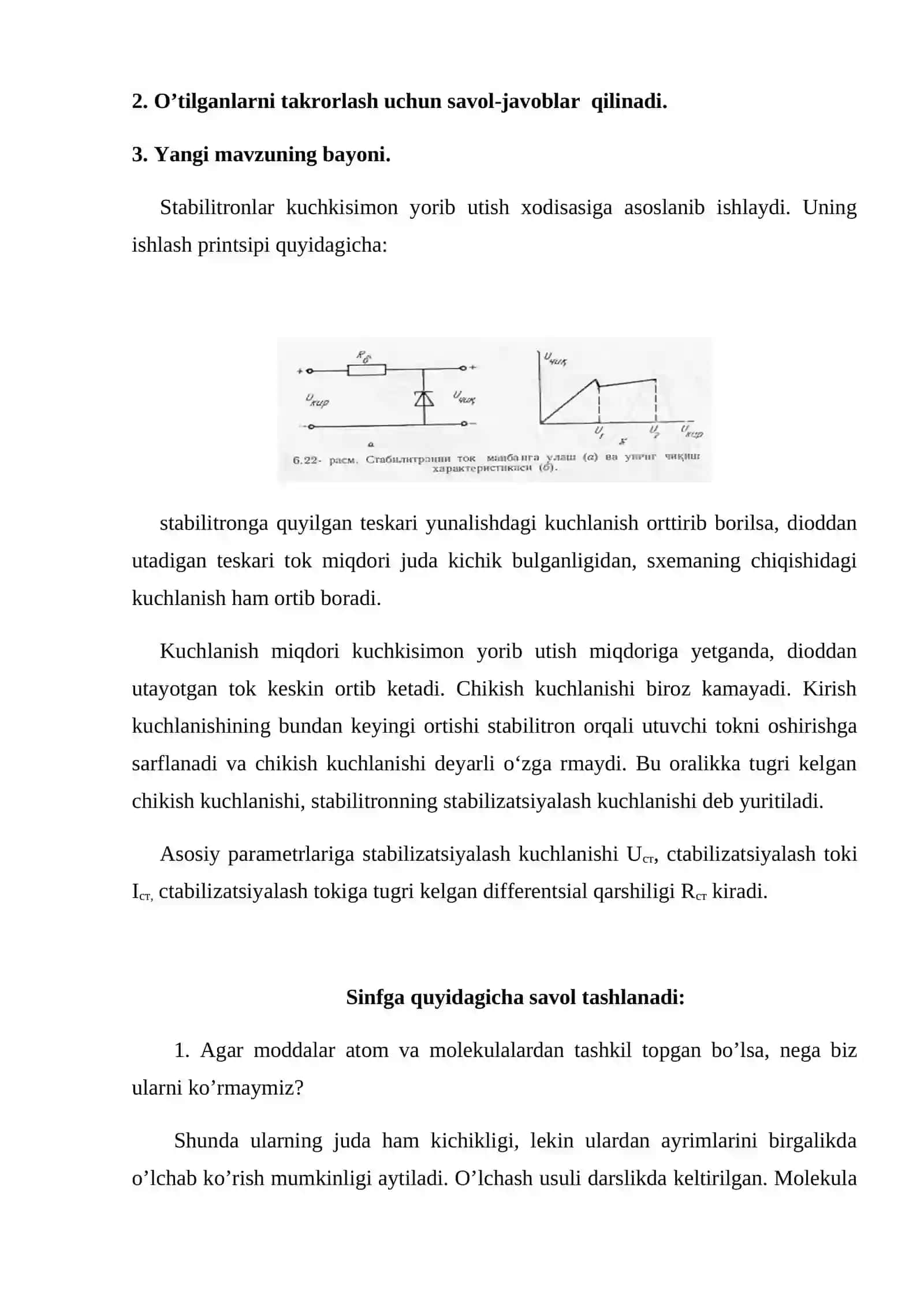 STABILITRONLAR VA UNING XUSUSIYATLARI oshiq dars 2