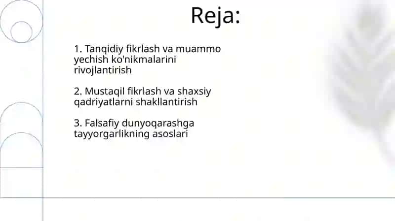 Oʻquvchilarni falsafiy dunyoqarashga tayyorlash 2
