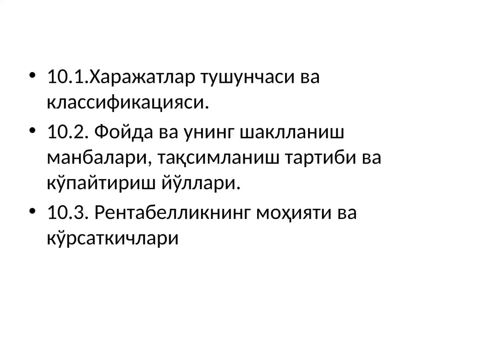 КОРХОНА РЕНТАБЕЛЛИГИ, ДАРОМАД ВА ХАРАЖАТЛАР 2