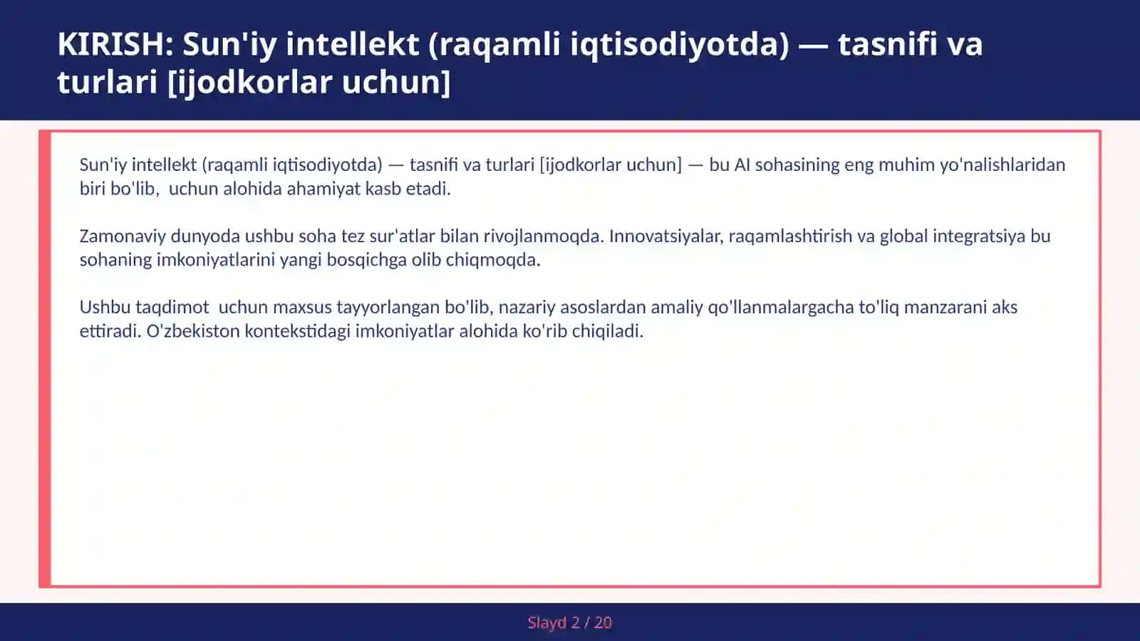 Sun'iy Intellekt (Raqamli Iqtisodiyotda) — Tasnifi va Turlari [Ijodkorlar Uchun] 2