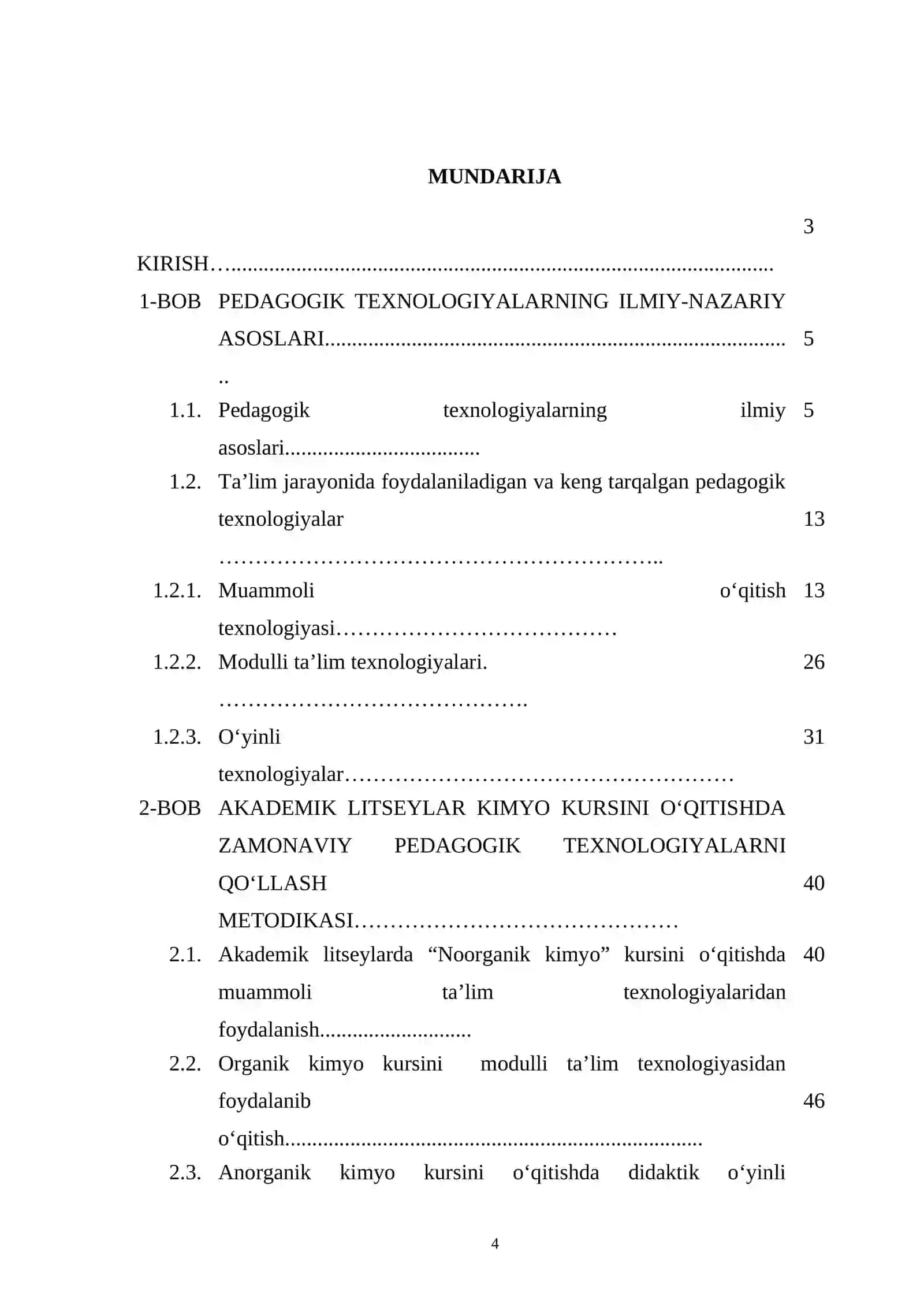 Akademik litseylarda kimyo o‘qitishni zamonaviy pedagogik texnologiyalar asosida takomillashtirish 2