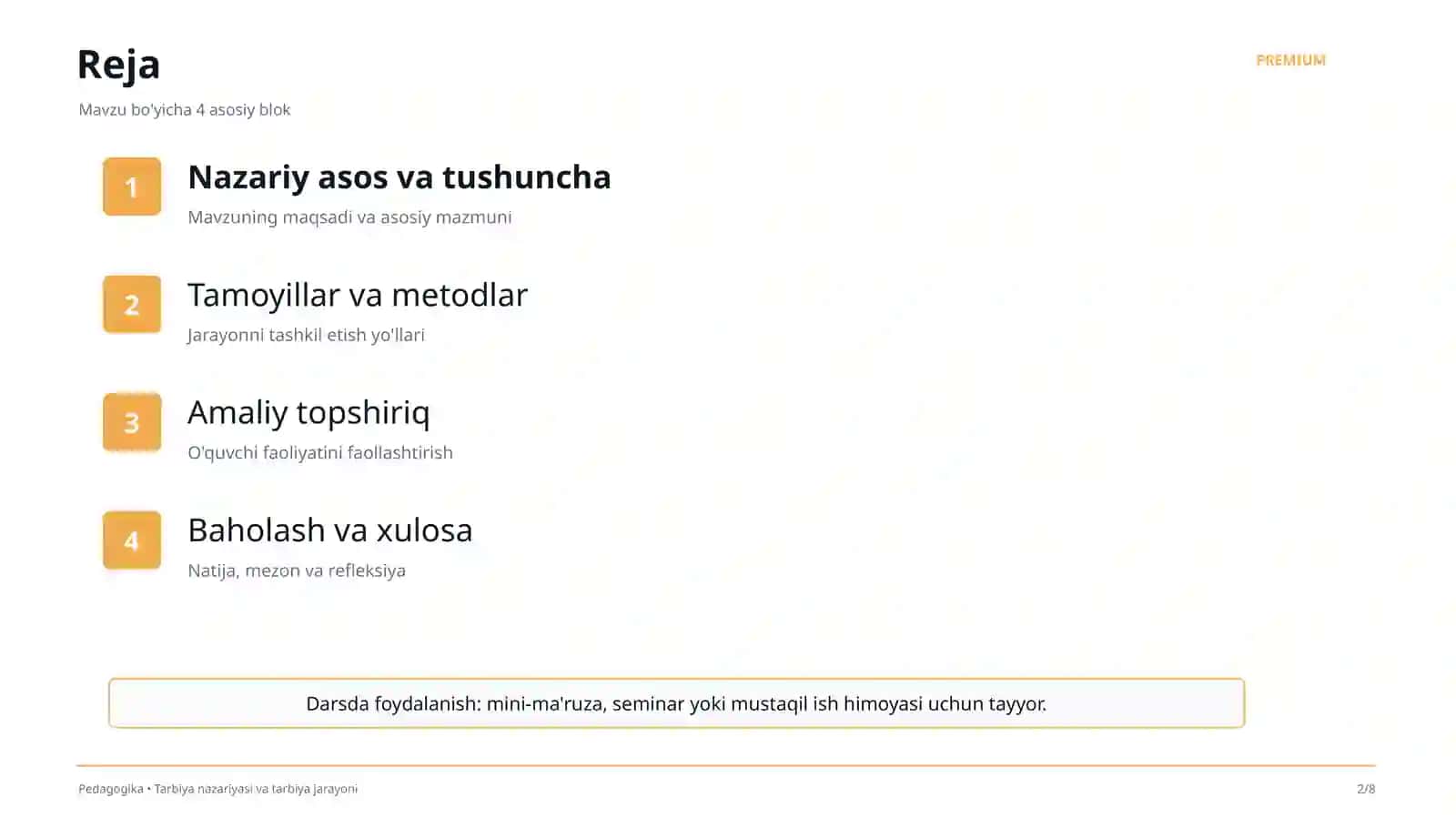 Tarbiya nazariyasi va tarbiya jarayoni 2