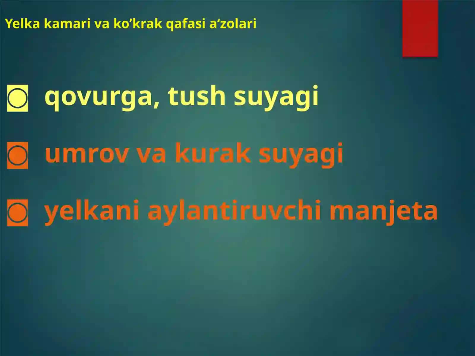 Yelka kamari va Ko‘krak qafasi jarohatlari 2