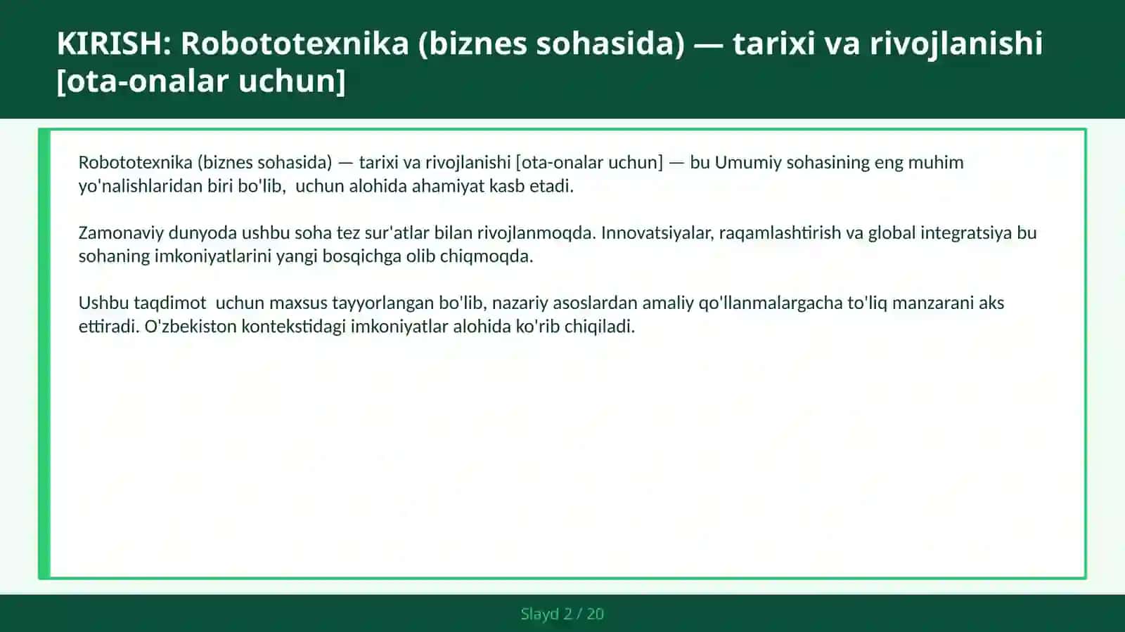 Robototexnika (biznes sohasida) — tarixi va rivojlanishi [ota-onalar uchun] 2
