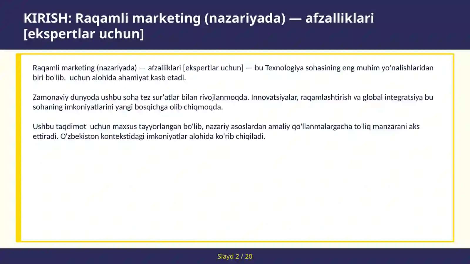 Raqamli marketing (nazariyada) — afzalliklari [ekspertlar uchun] 2