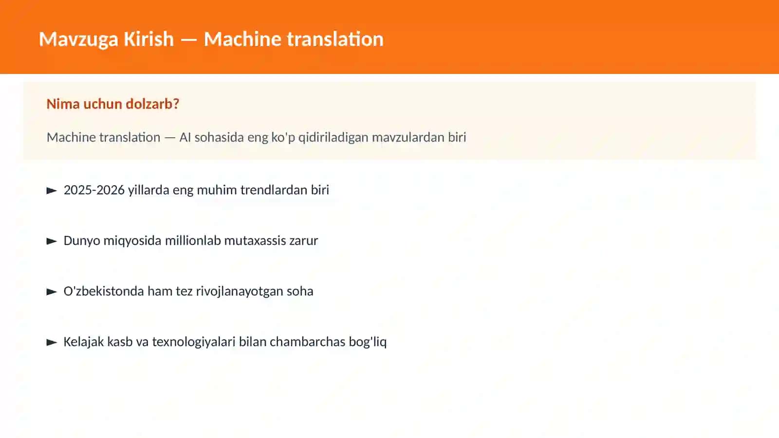 Machine translation 2