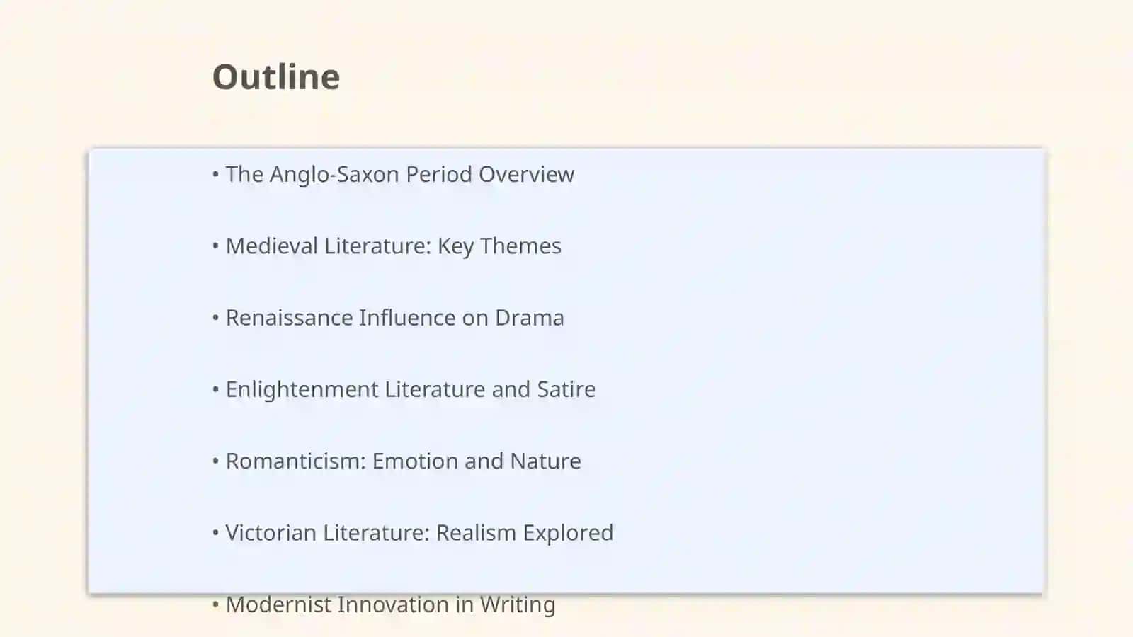 British Literary Periods 2