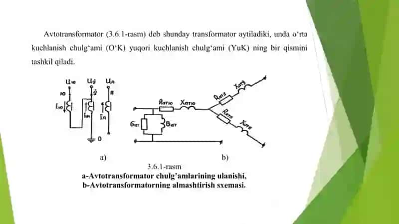 Avtotransformatorlarning paramеtrlari 2