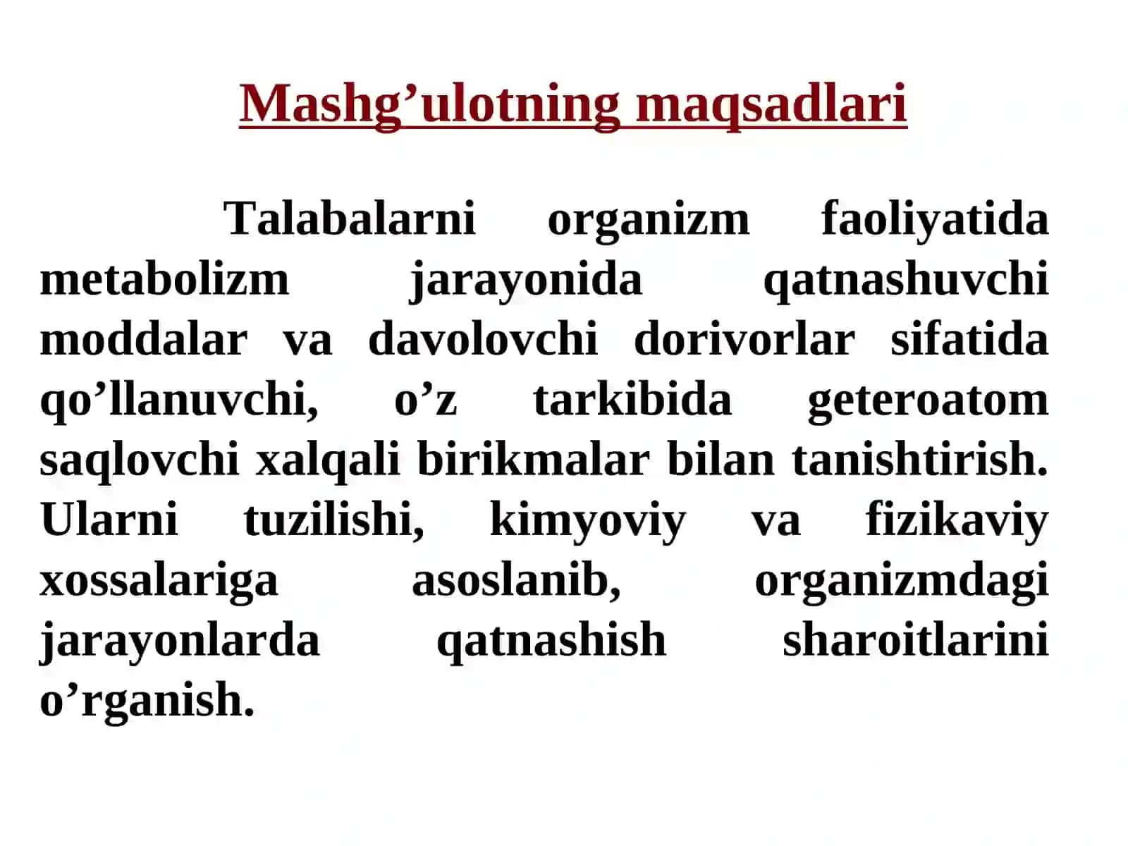 GETEROHАLQАLI BIRIKMАLАR METАBOLITLАR VАDORIVOR MODDАLАR SIFАTI 2