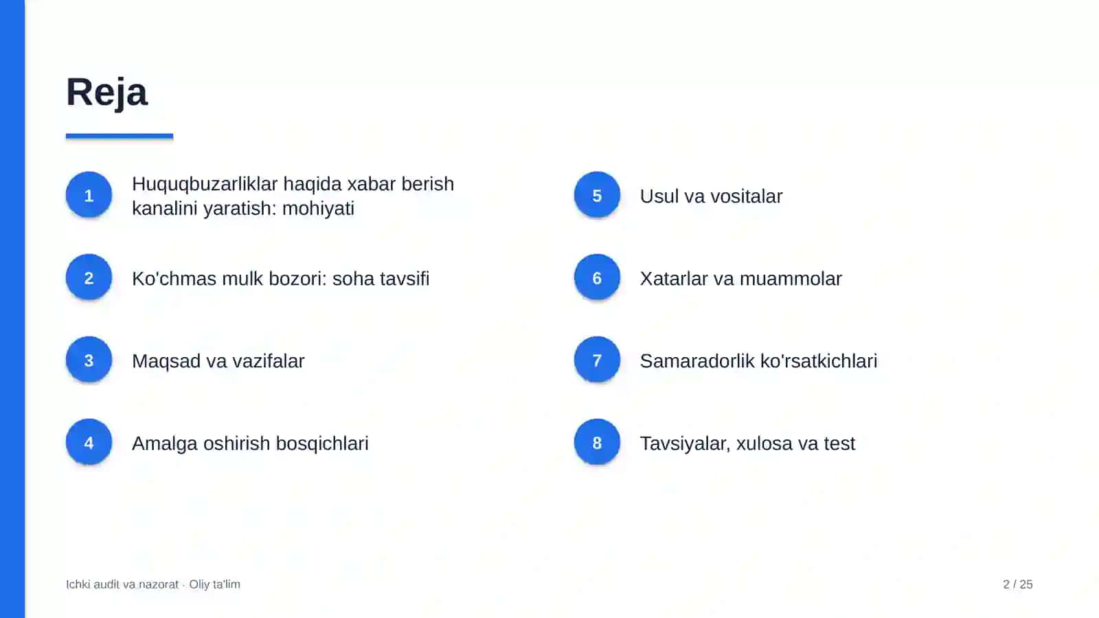 Ko'chmas mulk bozorida huquqbuzarliklar haqida xabar berish kanalini yaratish 2