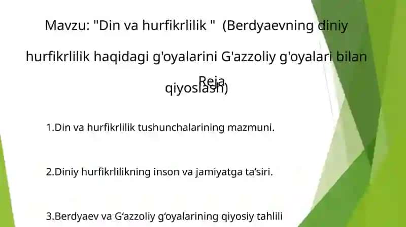 Din va Hurfikrlilik 2
