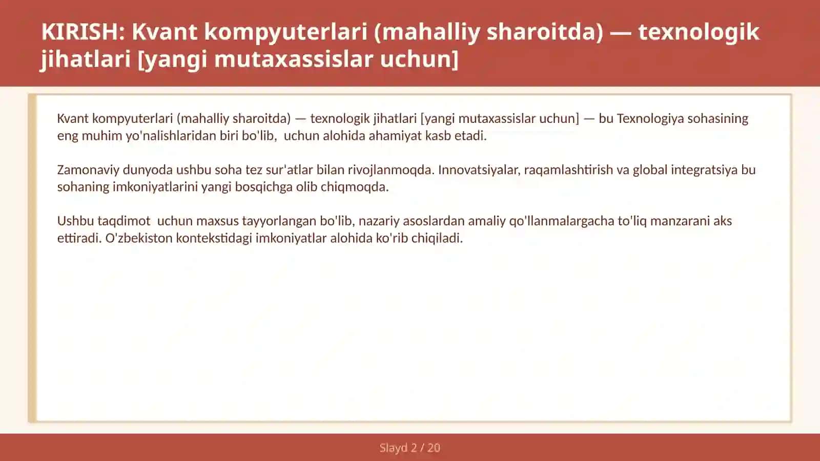 Kvant kompyuterlari (mahalliy sharoitda) — texnologik jihatlari [yangi mutaxassislar uchun] 2