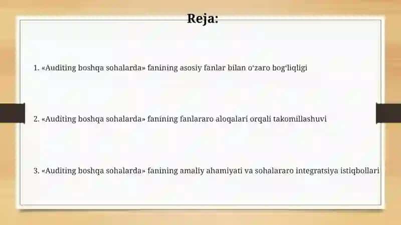 Auditing Boshqa Sohalarda 2
