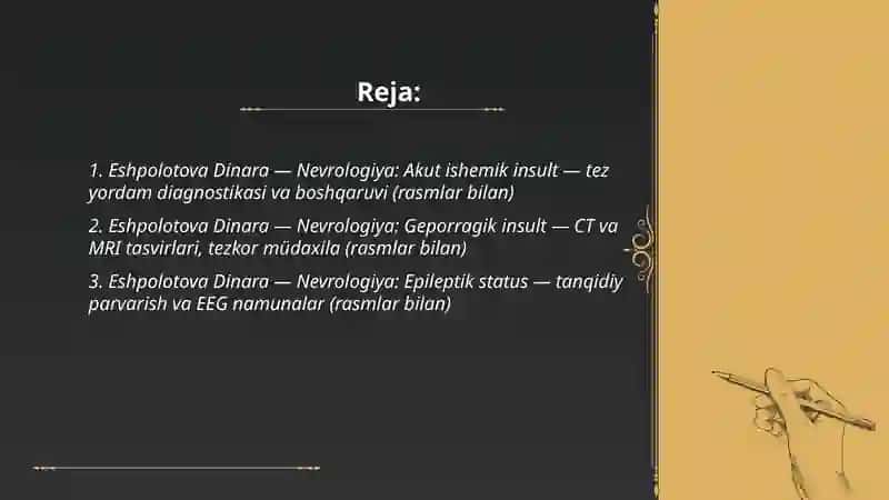 Nevrologiya boʻlimi 2