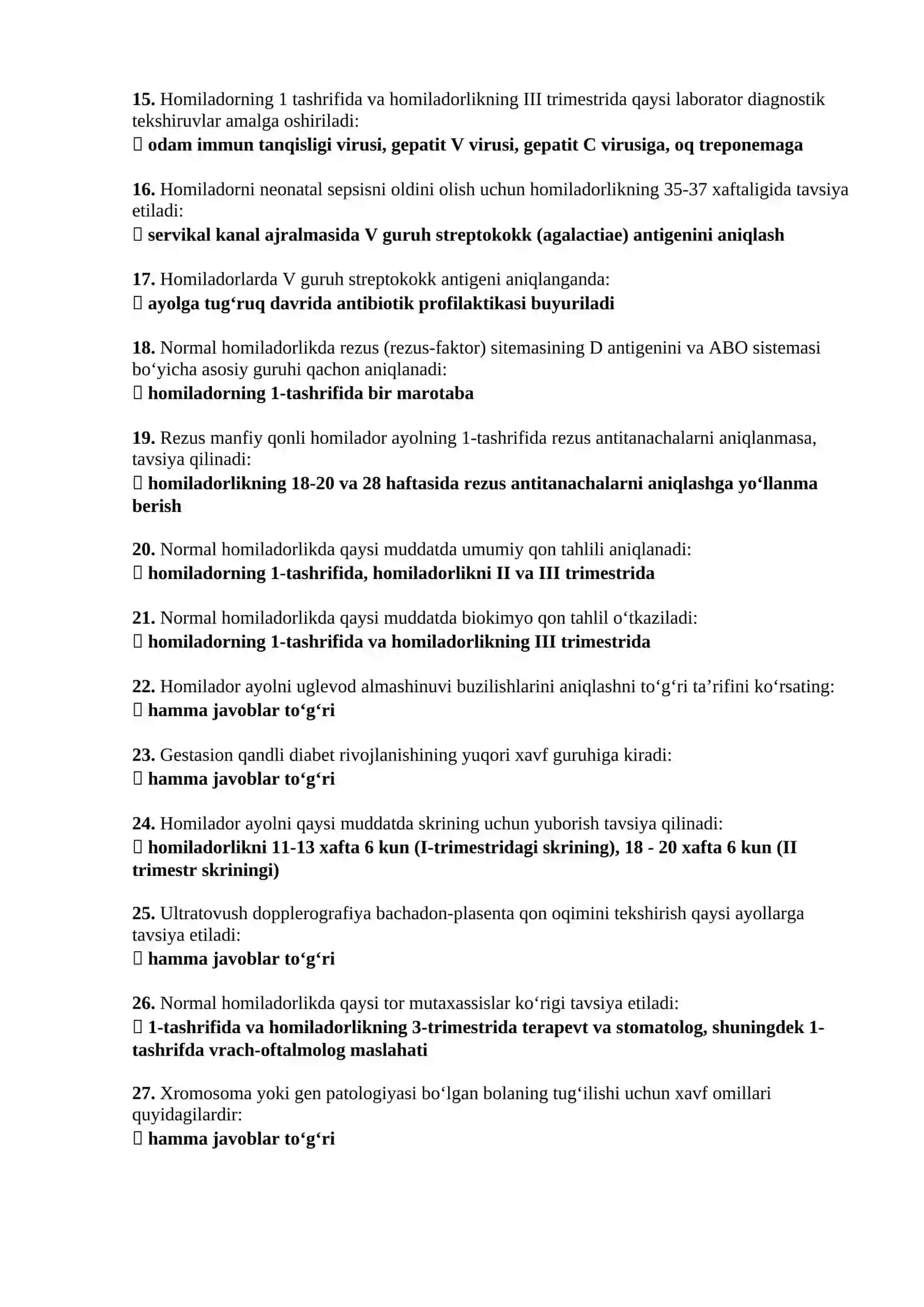 Normal homiladorlik (Homiladorlikning Normalligi) 2