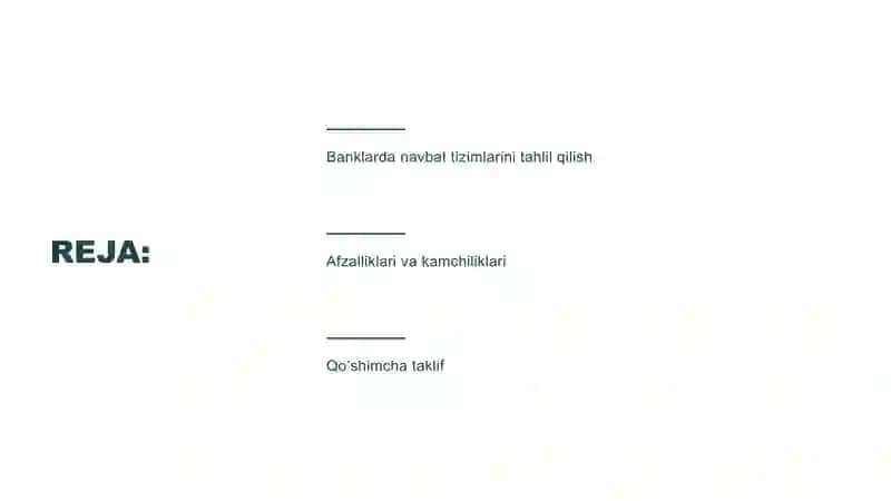 Banklarda navbat tizimlari 2