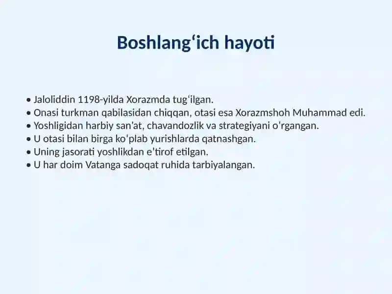 Jaloliddin Manguberdi – Vatan himoyachisi 2