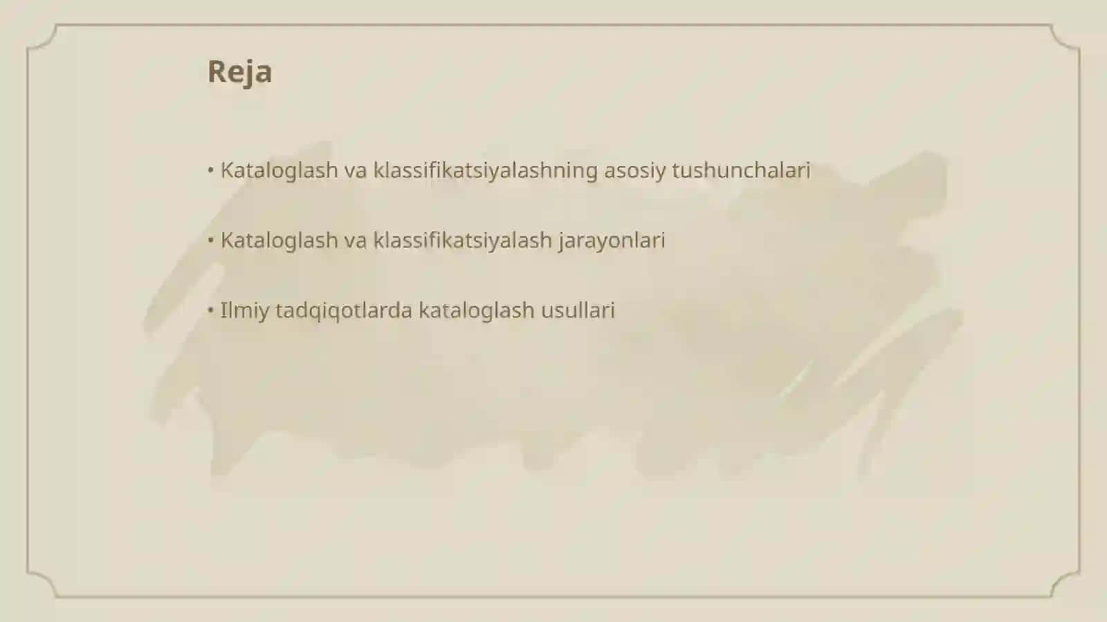 Kataloglash va klassifikatsiyalash sohasida ilmiy tadqiqot ishlarini òrganish 2