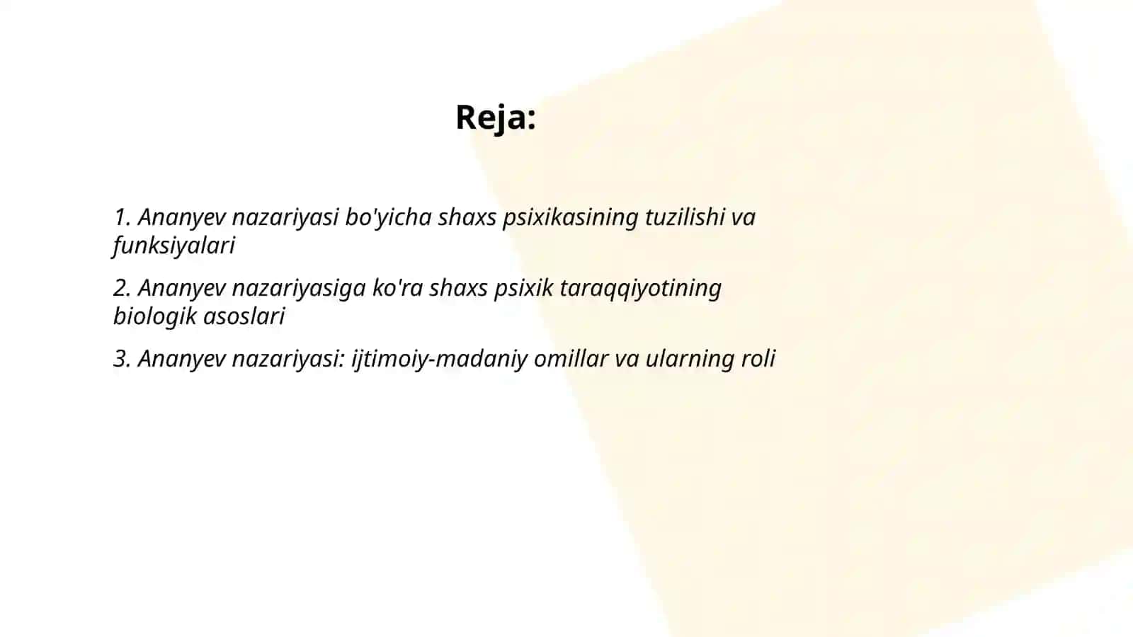 Ananyev nazariyasi bo'yicha shaxs psixik taraqqiyoti 2
