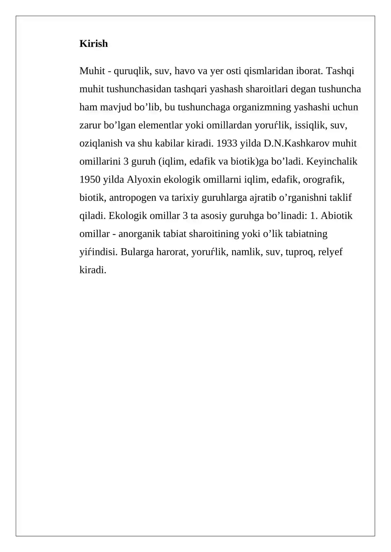 Ekologik omillar va ularning organizmlarga ta’siri 2