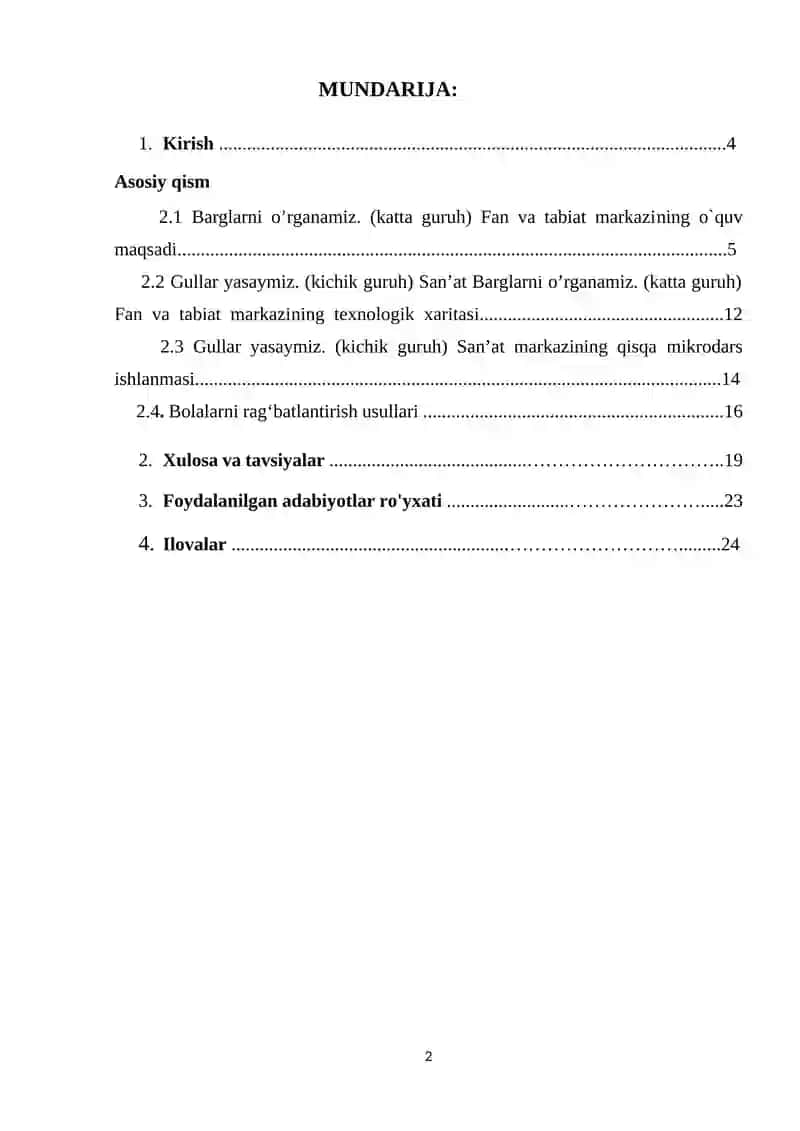 Barglarni oʼrganamiz. (katta guruh) Fan va tabiat markazi 2