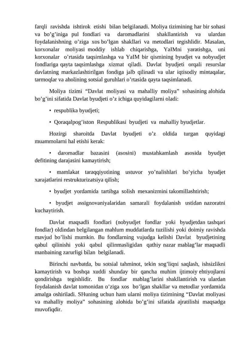 Zamonaviy(amaliy) moliyaviy tizim va moliyaviy oqimlar 2