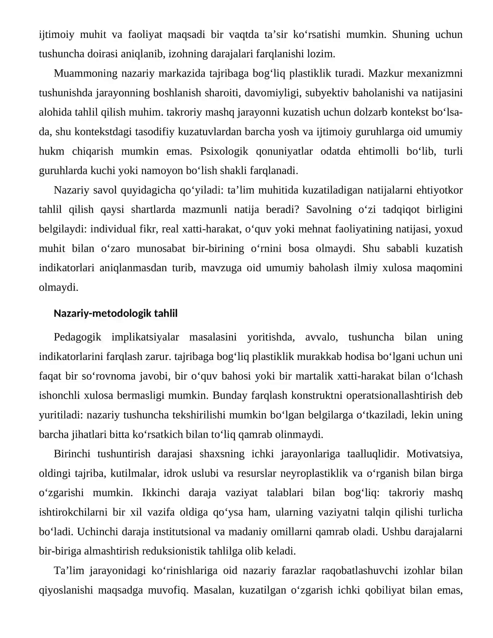 NEYROPLASTIKLIK VA O‘RGANISHNING TA’LIM JARAYONIDAGI KO‘RINISHLARI 2