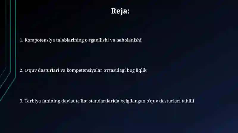 Tarbiya fani buyicha yaratilgan Davlat taʼlim standartlari malaka talablari dasturlar tahlili 2