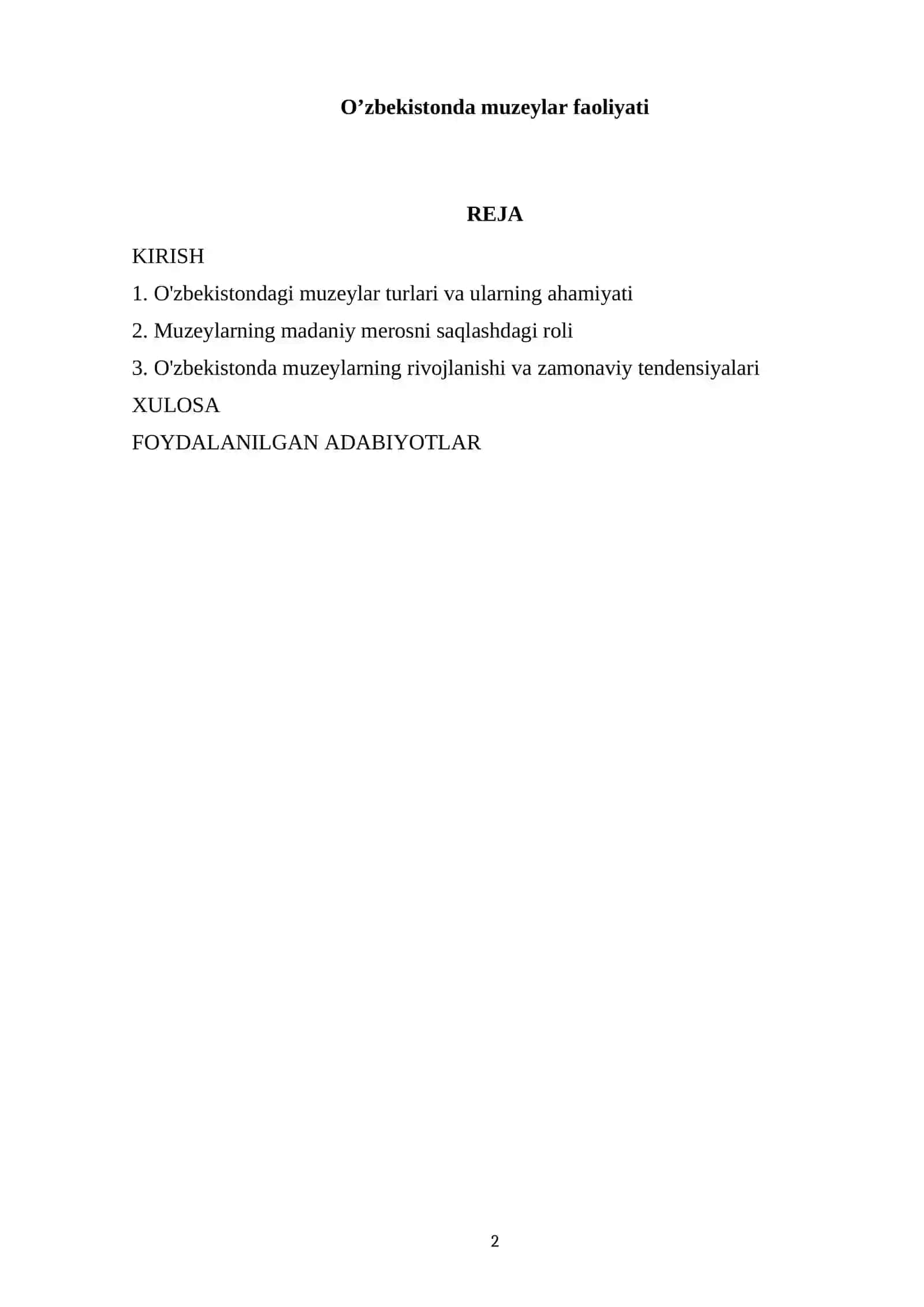 O’zbekistonda muzeylar faoliyati 2