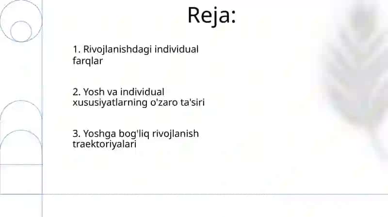 Rivojlanishning yoshga va individual xususiyatlariga oid tadqiqotlar tahlili 2