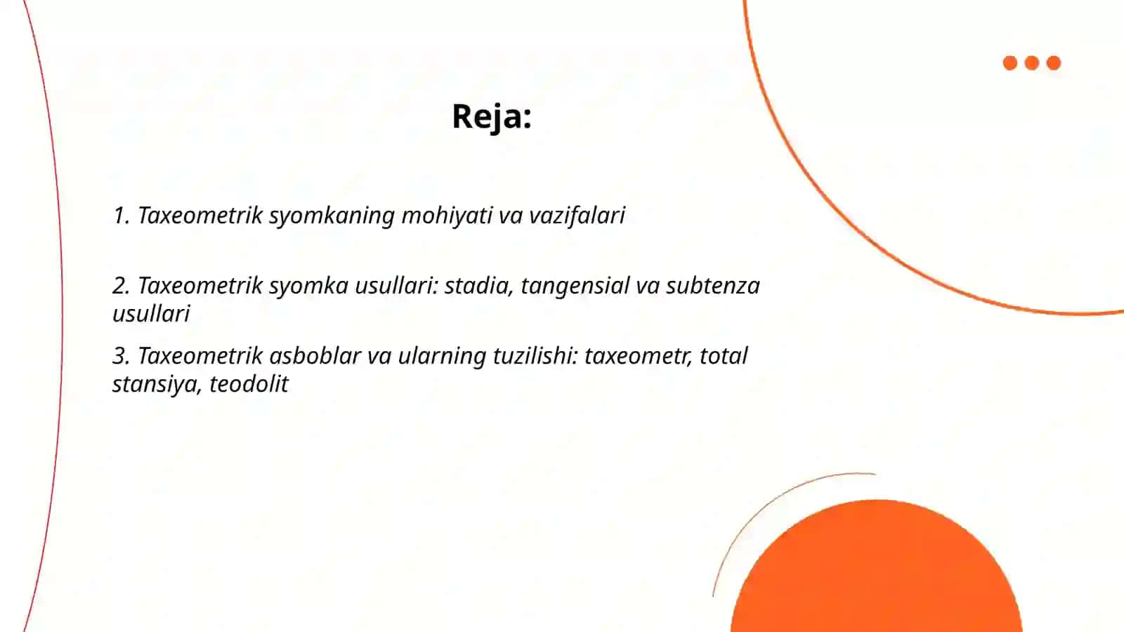 Taxeometrik syomka va uni mohiyati 2