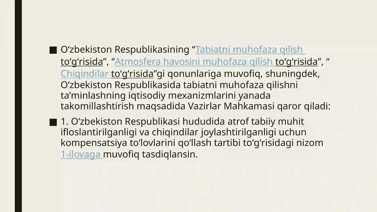 TABIYATNI MUHOFAZA QILISH FAOLIYATINI TAKOMILLASHTIRISH 2