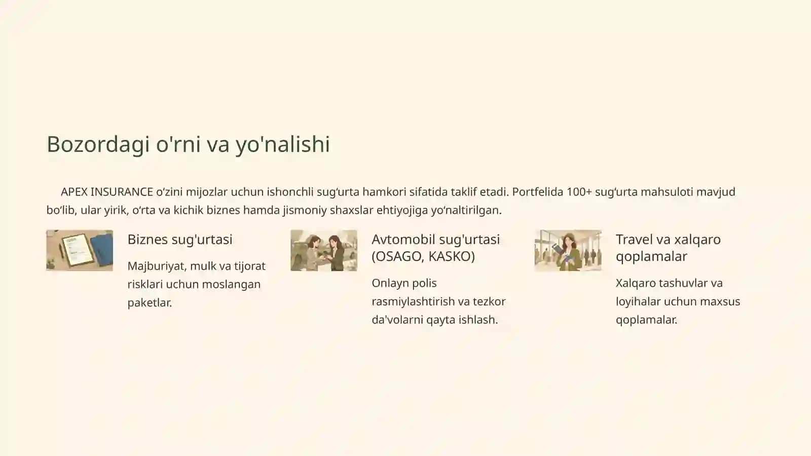 APEX INSURANCE AJ — Kompaniya haqida umumiy ma'lumot 2