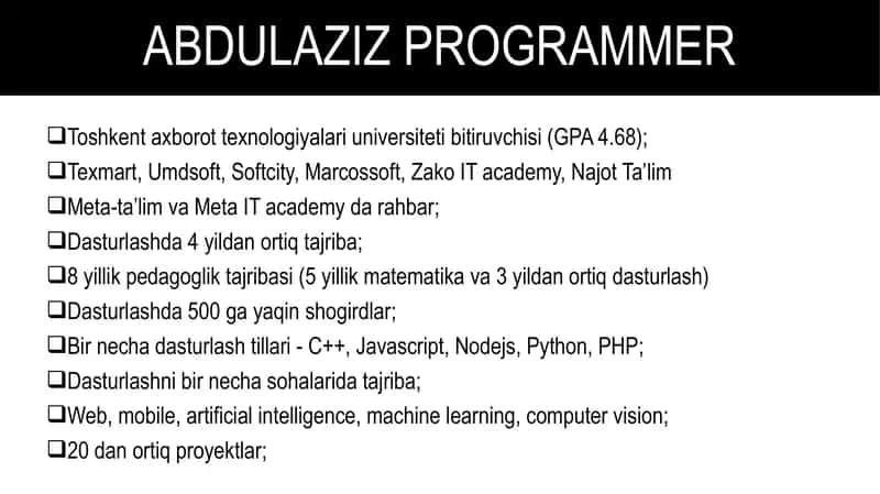Abdulaziz Programmer 2