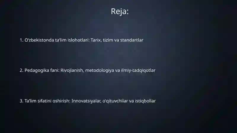 Oʻzbekistonda taʼlim islohotlari: Tarix, tizim va standartlar 2