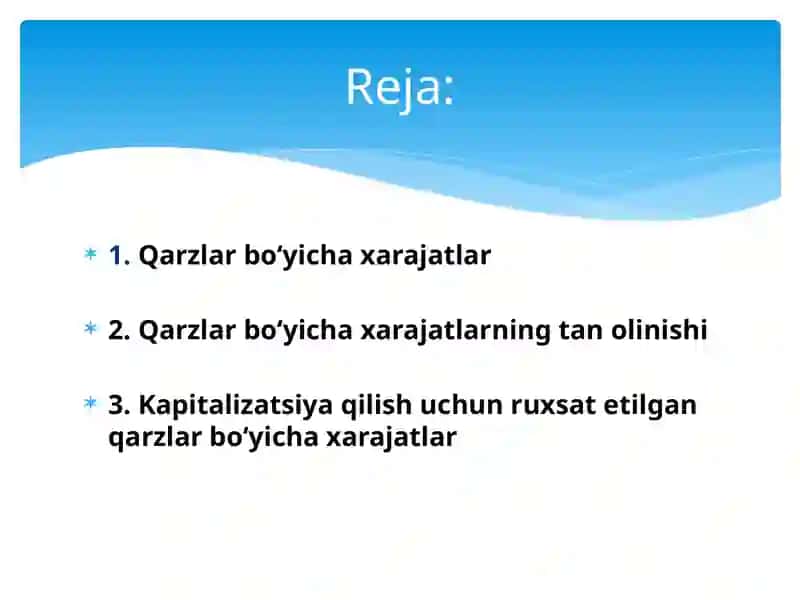 Qarzlar bo‘yicha xarajatlar hisobi 2