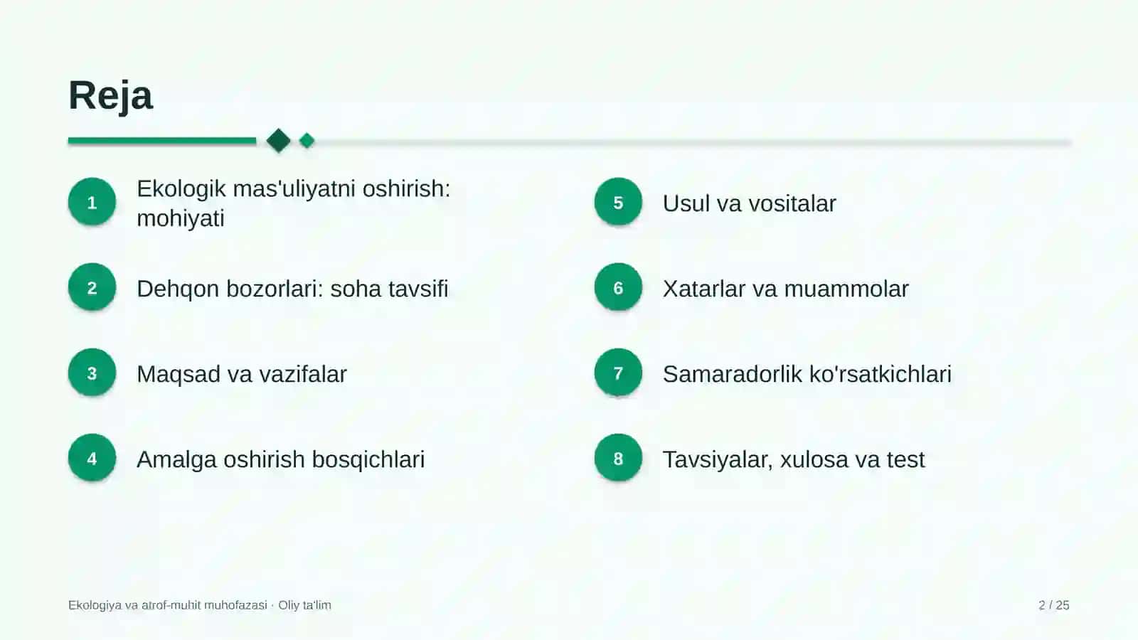 Dehqon bozorlarida ekologik mas'uliyatni oshirish 2