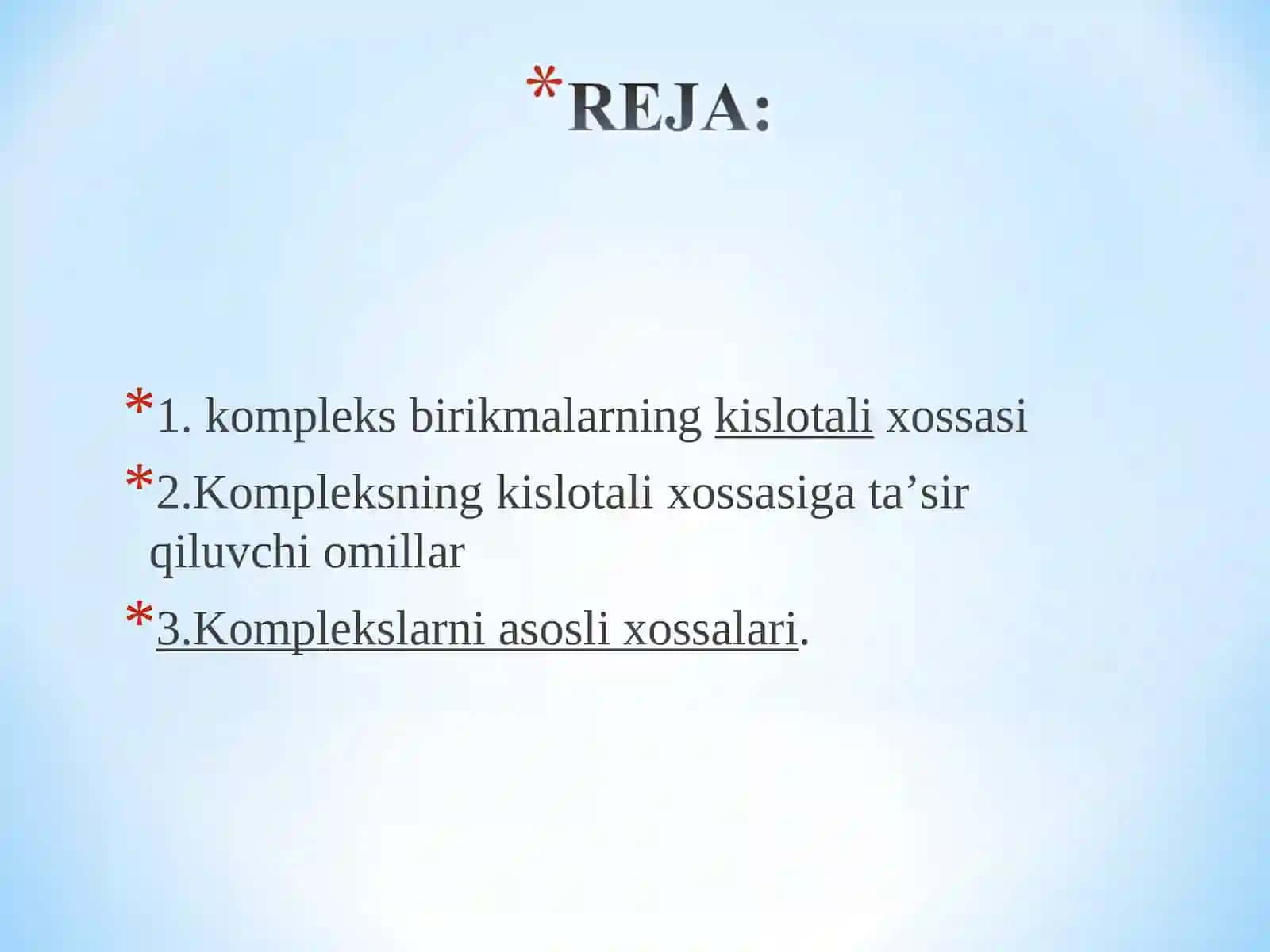 Komplеks birikmalarning kislotali xossasi 2
