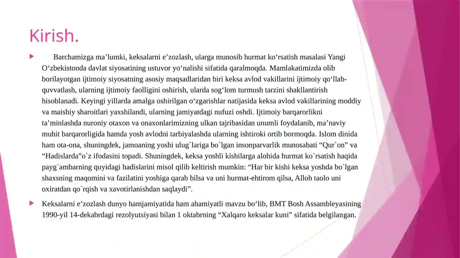 Keksalarga xizmat ko`rsatish,  ta`minlash va vasiylik qilish 2
