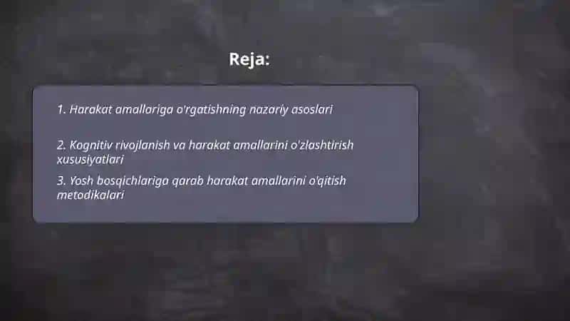 Harakat amalariga òrgatishnig nazariy va uslubiy asoslari 2
