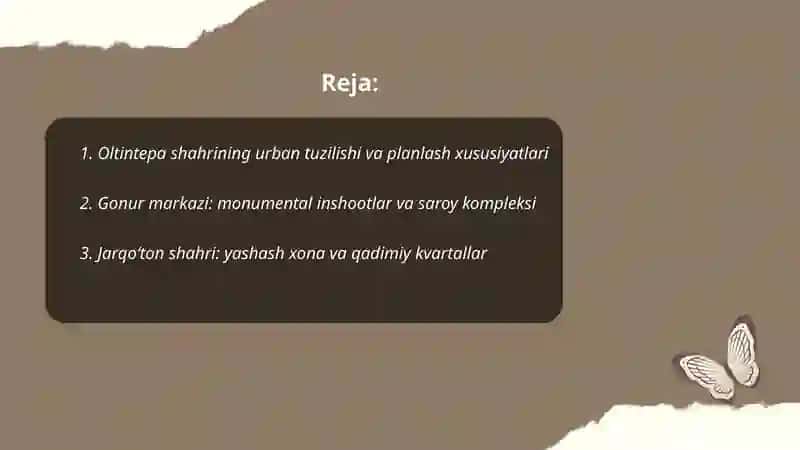 Bronze davri ilk shahar Oltintepa, Gonur, Jarqòton va Dashli markazlari 2